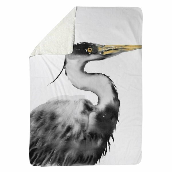 Begin Home Decor 60 x 80 in. Great Heron-Sherpa Fleece Blanket 5545-6080-AN448